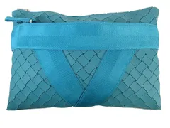 ボッテガヴェネタ BOTTEGA VENETA ポーチ クラッチ バッグ ドキュメント ファスナー ラバー トレチャート 無地 679715v1dw1 ブルー系 QQQ