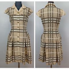 BURBERRYLONDON シャツワンピース ベルト ノバチェック 金ボタン