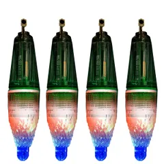 集魚灯 高輝度LED採用 水中集魚ライト 4本セット 夜釣り ナイトフィッシング 太刀魚 イカ アジ (虹色, 幅12cm) [虹色] [幅12cm]