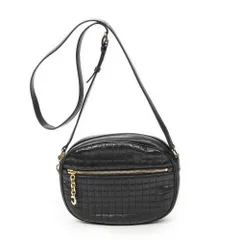 [中古] CELINE セリーヌスモール Cチャーム カメラバッグ黒マトラッセカーフスキンA