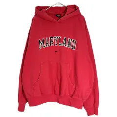 00年代 NIKE ナイキ カレッジ スウェットパーカー レッド(メンズ L)中古 古着 X8277