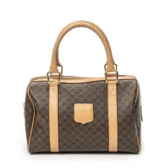 [中古] CELINE セリーヌミニボストンベージュ/ブラウンマカダムPVCキャンバスAB