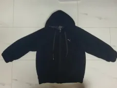 プーマ ブラック ボア フリース ジップアップパーカー M