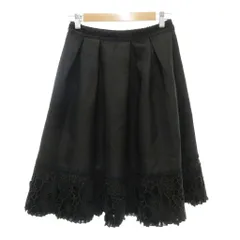 アクシーズファム axes femme フレアスカート ひざ丈 M 黒 ブラック レース /NL ■GY59