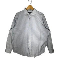 90’s vintage 90年代 ヴィンテージ POLO by Ralph Lauren  ポロバイラルフローレン 長袖シャツ ストライプ ボタンダウン CHINA製 17 1/2サイズ ライトブルー ホワイト