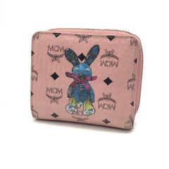 MCM パスケース 二つ折り うさぎ バニー柄 レザー ピンク - メルカリ