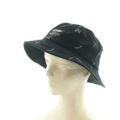 スラッシャー THRASHER バケットハット 帽子 ロゴ総柄 58cm 紺 /MI ■GY58