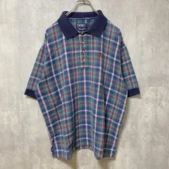 90s　TWENTY X by Wrangler　ラングラー　半袖総柄ポロシャツ　ワンポイント刺繍　チェック柄　　古着のサムネイル