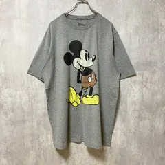 Disney　ディズニー　半袖プリントデザインTシャツ　グレー　ミッキーマウス　オーバーサイズ　XXLサイズ　古着