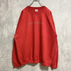 GILDAN ギルダン　長袖クルーネックスウェット　トレーナー　メリークリスマス　赤　レッド　秋冬服　Lサイズ　古着