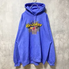 CRAIG VON DOHREN　長袖プリントパーカー　バックプリント　カーレース　水色　レトロデザイン　古着