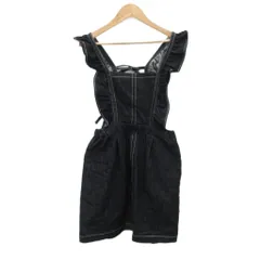 メリージェニー merry jenny デニムサロペットスカート ワンピース ミニ丈 フリル F 黒 ブラック /SY49 ■ECD001