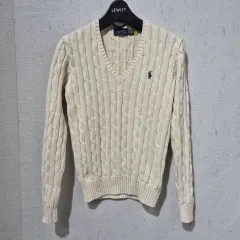 ポロラルフローレン ケーブル Vネック ニット アイボリー
