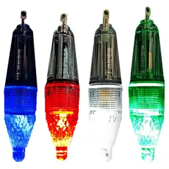 集魚灯 高輝度LED採用 水中集魚ライト 4本セット 夜釣り ナイトフィッシング 太刀魚 イカ アジ (青、赤、白、緑、4色, 幅17cm) [青、赤、白、緑、4色] [幅17cm]