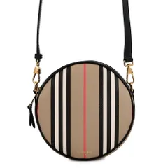 バーバリー ショルダーバッグ アイコンストライプ ルイーズバッグ PVC レザー 8051846 BURBERRY 黒