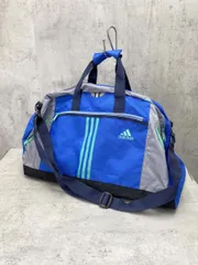 adidas アディダス ショルダーベルト付き ボストン スポーツ バッグ 大容量 修学旅行 合宿 遠征 青  ■■ メンズ