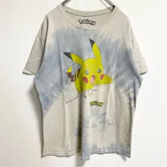 POKEMON ポケモン　半袖プリントタイダイ柄Tシャツ　クルーネック　ピカチュウ　公式　オフィシャル　Lサイズ　古着