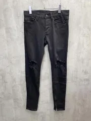 mnml ミニマル ダメージ加工 裾ジップ スキニー ブラック デニムパンツ sizeF/ブラック ■◇◎メンズ