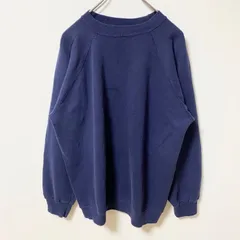 80s　Hanes ヘインズ　ラグランスウェット/トレーナー　ヴィンテージ　ノームコア　ネイビー　XLサイズ　古着