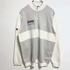 adidas　アディダス　長袖ハーフジップ薄手ニット　セーター　ワンポイント刺　バスケットボール　白　Lサイズ　古着