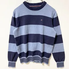 TOMMY HILFIGER トミーヒルフィガー　長袖ボーダーニット　セーター　ワンポイントロゴ　XSサイズ　古着
