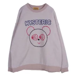 HYSTERIC GLAMOUR ヒステリックグラマー 24AW 01243CS05 RED EYE FLASH 刺繍 オーバーサイズ クルーネック スウェット ニット ベージュ系 FREE【中古】