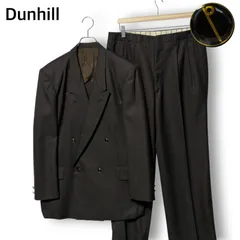 ダンヒル dunhill  ダブル セットアップスーツ  高級 90s ヴィンテージ ダークブラウン系  メンズ Lサイズ相当  ビジネス 結婚式 パーティー 冠婚葬祭