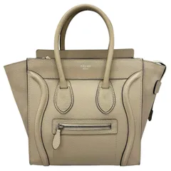 美品 CELINE セリーヌ ラゲージ マイクロショッパー ハンドバッグ レザー グレージュ レディース【中古】【送料無料】