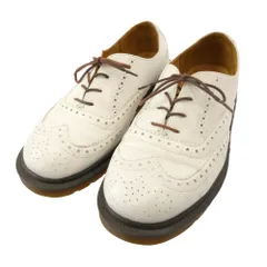 COMME des GARCONS HOMME DEUX コムデギャルソンオムドゥ 25356 英国製 ウィングチップ メダリオン レザー シューズ ホワイト系 US9【中古】