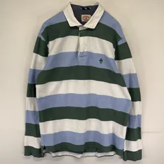 古着 ブルックスブラザーズ Brooks Brothers 長袖シャツ ラガーシャツ ワンポイント刺繍ロゴ L  ホワイト系 ボーダー メンズ