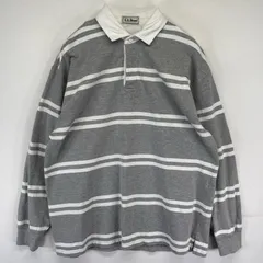 古着 90's/90年代 エルエルビーン L.L.Bean 長袖シャツ ラガーシャツ プルオーバー L  グレー系 ボーダー メンズ