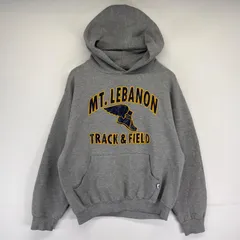 古着 ラッセル Russell パーカー プルオーバー プリントロゴ スウェット プルオーバー M  グレー系 メンズ