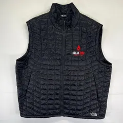 古着 ザ・ノースフェイス THE NORTH FACE ベスト ライトダウン 企業ロゴ刺繍 フルジップ アウトドア 2XL  ブラック系 メンズ