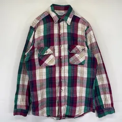 古着 80's/80年代 ヴィンテージ ファイブブラザー FIVE BROTHER USA製 長袖シャツ ネルシャツ 胸ポケット M  レッド系 チェック メンズ