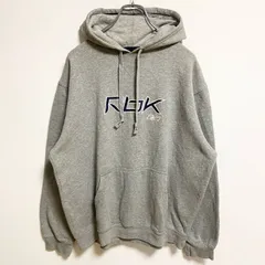 Reebok リーボック　長袖パーカー　フード付きトレーナー　ワンポイントロゴ刺繍　グレー　秋冬服　Lサイズ　古着