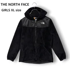 THE NORTH FACE ザノースフェイス  フリースジャケット フーディ パーカー デナリ風 異素材 切り替え  ブラック 黒  ガールズ XL (レディース S-M相当)  軽量 アウトドア 旅行 キャンプ 防寒