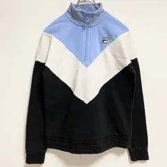 FILA　フィラ　長袖ハーフジップ切り替えスウェット　トレーナー　ハイネック　ワンポイント刺繍　秋冬服　Sサイズ　古着
