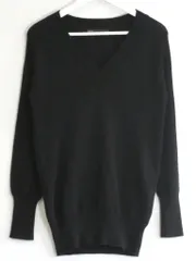 【200140】ZARA ザラ  コットンニット　Vネック　長袖セーター ブラック