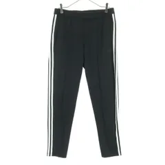 adidas アディダス ワンポイントロゴ サイドライン ロング トラックパンツ L ブラック メンズ 古着