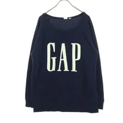 GAP ギャップ 前V ブランドロゴ 長袖 トレーナー ネイビー スウェット レディース 古着