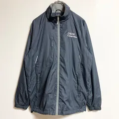 EVERSOLE RUN　長袖ハイネックナイロンジャケット　ワンポイントロゴ刺繍　ダークグレー　秋冬服　Mサイズ　古着