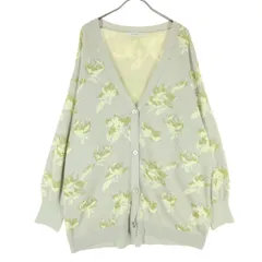 JEANASiS ジーナシス 花柄 ラメ 長袖 Vネック ニットカーディガン F パープル系 レディース 古着