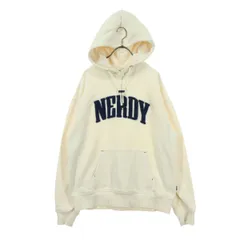 NERDY ノルディ ブランドロゴ 長袖 スウェットパーカー S アイボリー系 メンズ 古着のサムネイル