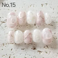 【No.15】ピンクニュアンスネイル/ネイルチップ/ニュアンス/ミラー/うるうる/もやもや/マグネット/淡色/奥行き/