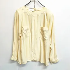OLD CHANEL オールド シャネル ノーカラー シルク ブラウス フランス製 Js5-17のサムネイル