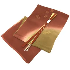 京やQ757 正絹 帯揚げ 帯締め 帯揚げ+帯締め2点セット 綸子 金糸 花文様 手組紐 手組ひも 平組 高麗組 袷の着物 単衣の着物 袷単衣兼用 振袖 訪問着 付下げ 色無地 小紋 紬などに フォーマルからカジュアルまでOK