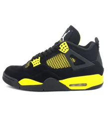 ナイキ NIKE 【 AIR JORDAN 4 RETRO BLACK/WHITE-TOUR YELLOW DH6927 017 】 エア ジョーダン 4 サンダー スニーカー h7507
