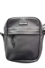 シュプリーム SUPREME 23AW LEATHER SHOULDER BAG BLACK レザー ショルダー バッグ ブラック 黒 【ブランド古着ベクトル】【中古】☆AA★▲260409