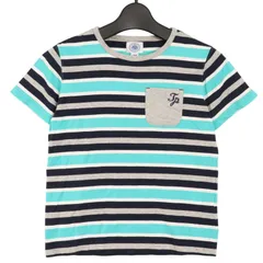 J.PRESS ジェイプレス 春夏 ロゴ刺繍★ 半袖 クルーネック ポケット ボーダー カットソー Tシャツ ポケT Sz.130 キッズのサムネイル