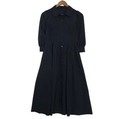 PROPORTION BODY DRESSING プロポーションボディドレッシング 春夏 ストレッチ★ シャツ ワンピース Sz.S レディース 紺